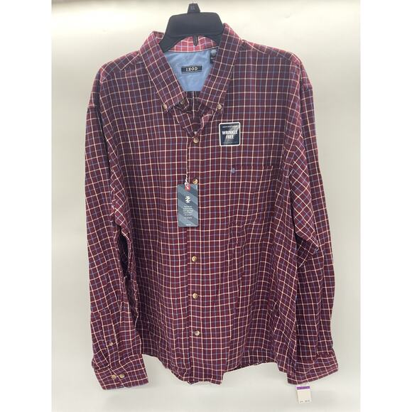 IZOD Mens Advantage Wrinkle Free Casual Button Up Long Sleeve Shirt - Size XXL - Picture 1 of 7